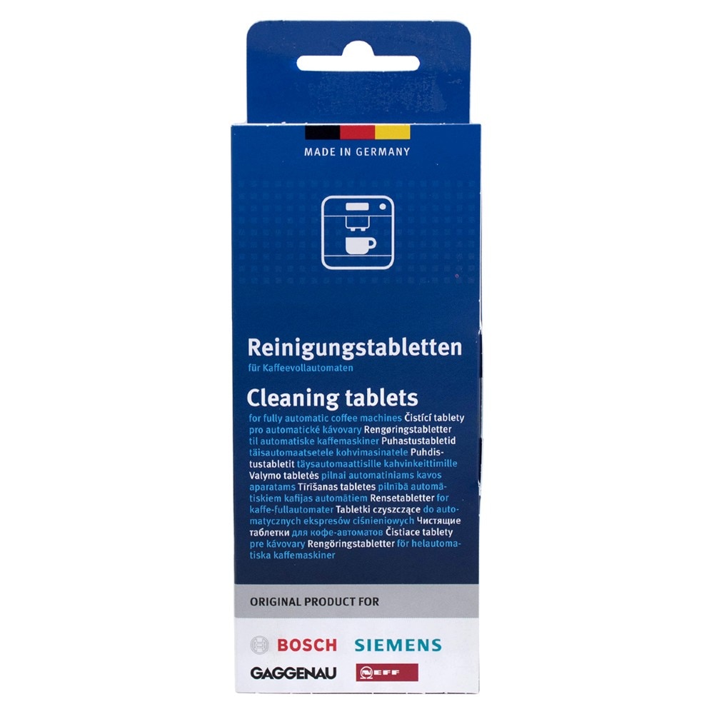 

Таблетки для чистки от эфирных масел для кофемашин и кофеварок Bosch, TCZ6001, 00311969, 311969 (10шт/упаковка)