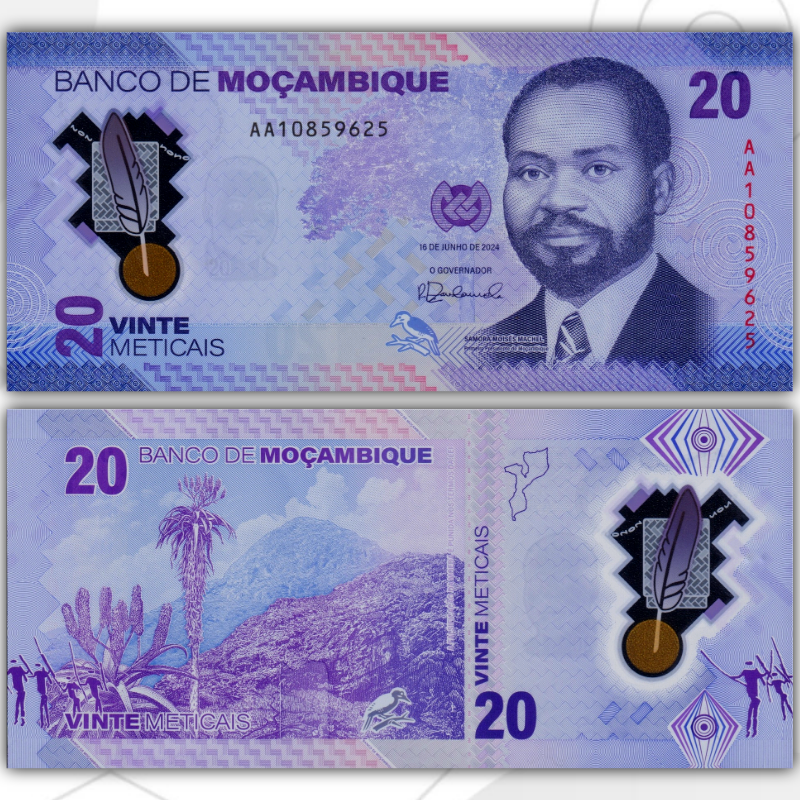 

Мозамбик 20 метикаис 2024 год полимер