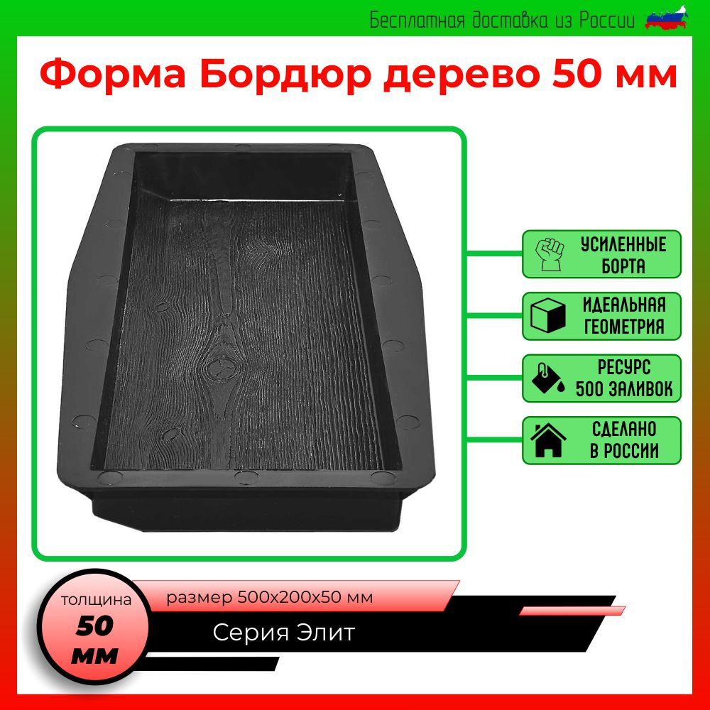 

Форма для бордюра, ограждение для садовых дорожек, поребрик садовый, форма для изделий из бетона, форма бордюр, 500х200х50