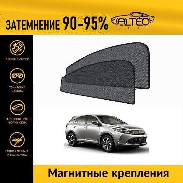 

Каркасные автошторки ALTEO PREMIUM на Toyota Harrier 3 рестайлинг (XU60) (2017-2020) на передние двери
