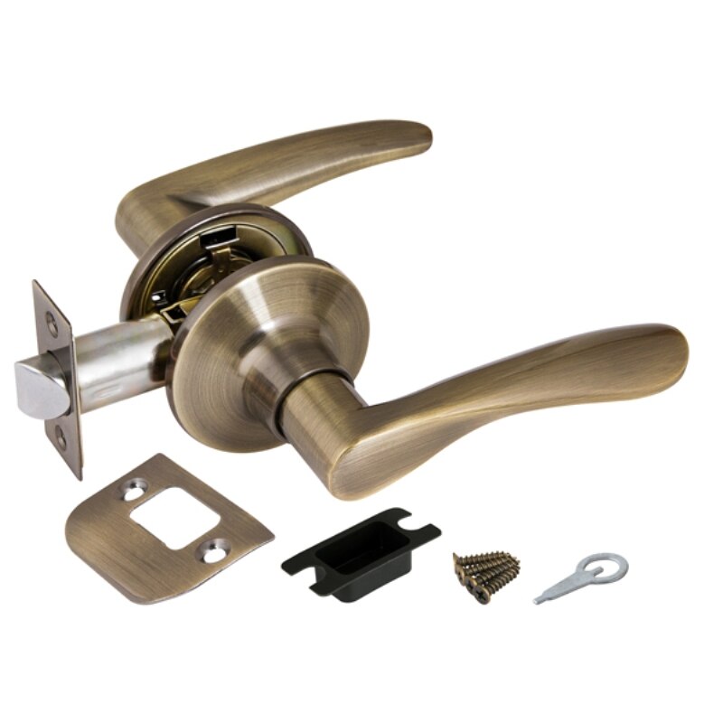 

Ручка Ajax (Аякс) защелка дверная межкомнатная 6010 AB-P (без фик.) бронза (кноб)