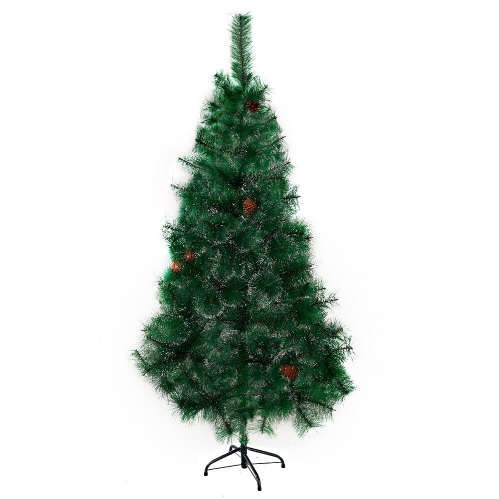 

Елка искусственная Сосна пушистая с инеем и шишками 150 см сборная