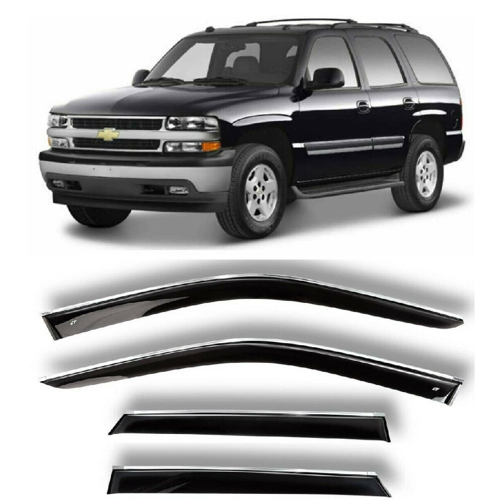 

Дефлекторы окон хром полоска молдинг Cobra Tuning C33000CR на авто Шевроле Тахо (GMT840) 2 2000-2006 ветровики от дождя и солнца