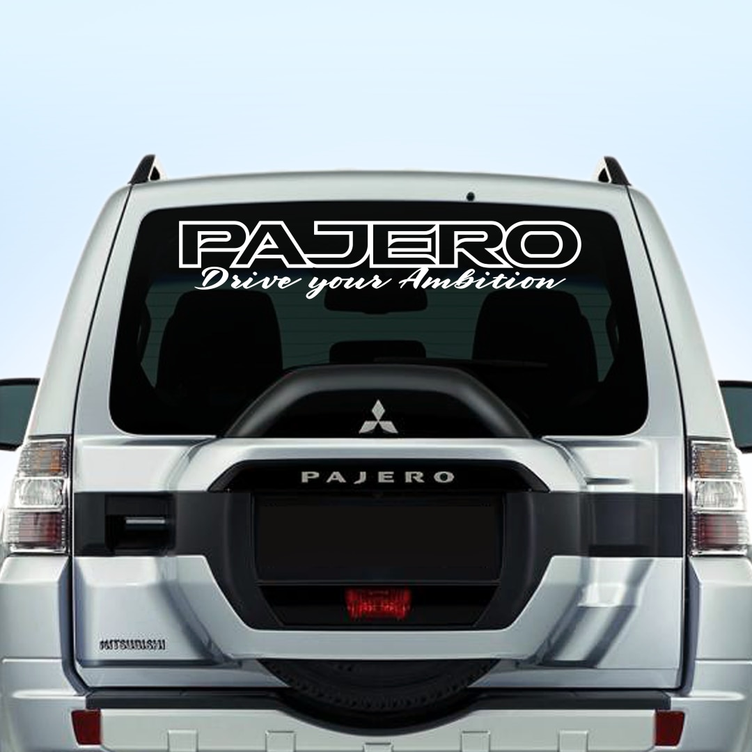 

Наклейка на авто - MITSUBISHI PAJERO, стикер на заднее стекло MMC PAJERO, виниловая наклейка на заднее стекло - MMC PAJERO