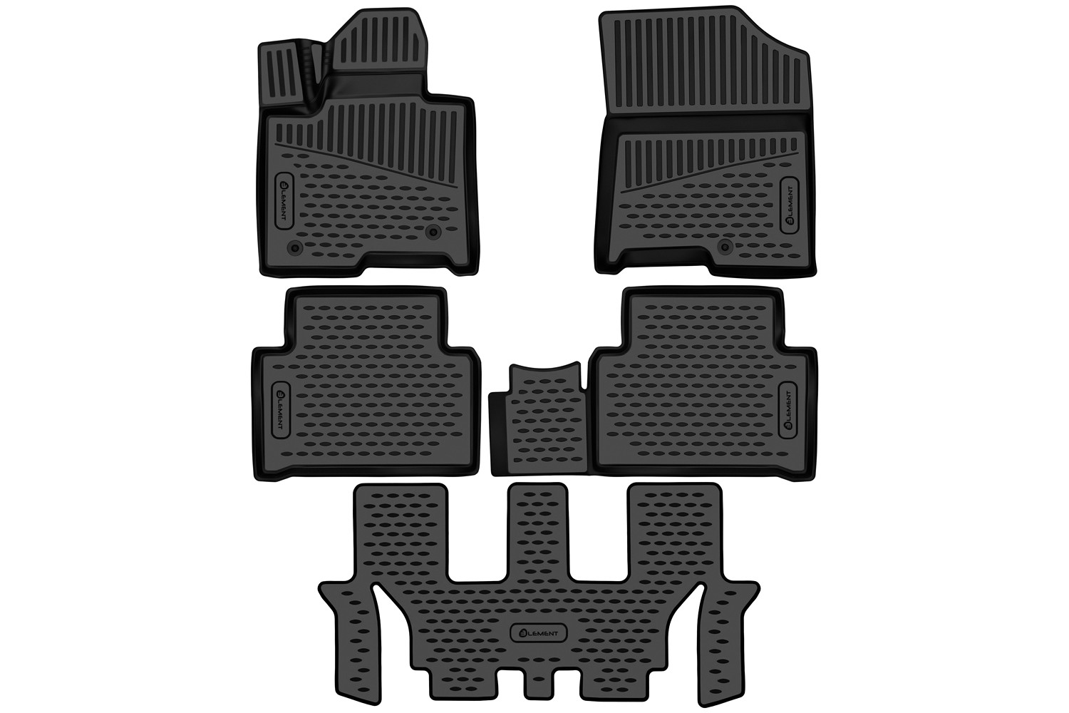 

Коврики 3D в салон для KIA Sorento (IV Рестайлинг) 2023- Гибрид, Европа, 5шт. (полиуретан)