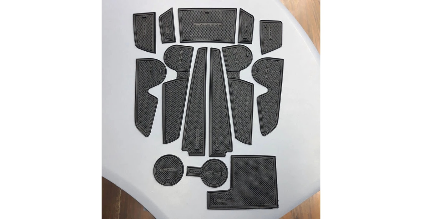 

Коврики в ниши салона HYUNDAI Creta 2021~ (кромка чёрная)коврики противоскользящие для подстаканников и карманов дверей