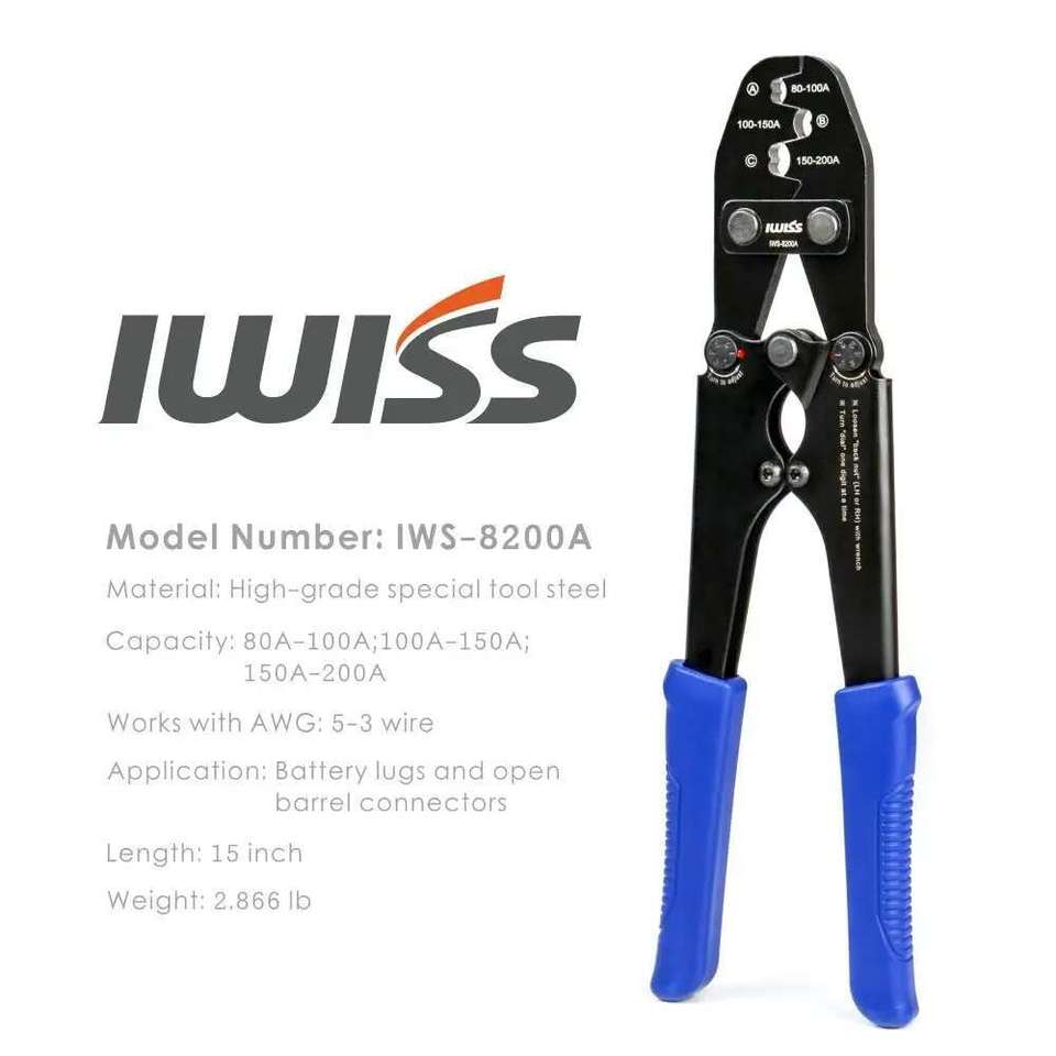 

IWISS IWS-5100A аккумуляторные клапаны и открытые бочковые соединители Зажимающие инструменты работают с проводом AWG 16-4