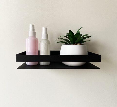 Полка металлическая для ванной комнаты / Полка настенная 25 - 40 см  / Комплект полок BlackSteelOne