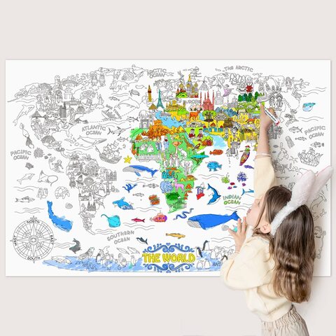 Огромная Раскраска-лист 0,8х1,15м "Наш мир"