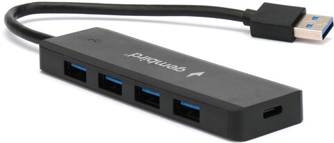 Хаб USB 3.0 Gembird UHB-C414 черный ( + порт Type-C)