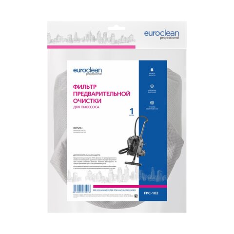 Фильтр предварительной очистки EUROCLEAN FPC-102 для пылесосов BOSCH  ADVANSED VAC 20, UNIVERSAL VAC 15