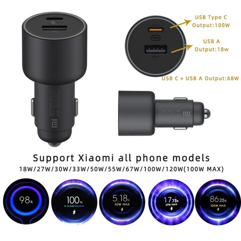 Xiaomi 13 Ultra 12 Pro 120 Вт ОригинальнОе Автомобильное Зарядное Устройство 100 67 33 Быстрое Pd
