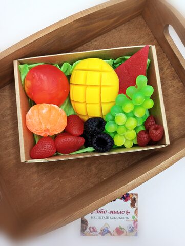 мыло ручной работы/ Фрукты/ подарок на новый год, новогоднее ароматное фруктовое мыло женщин