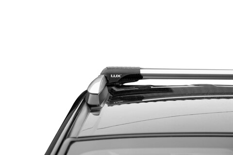 Багажник на крышу / на рейлинги LUX ХАНТЕР L43-R серая на классические рейлинги для Volkswagen Passat (B5) 1996-2005