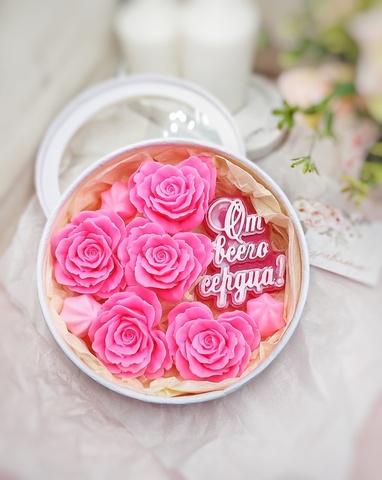 Мыло ручной работы, подарочный набор с пожеланием , подруге, подарок женщине, учителю, доктору, розы из мыла.