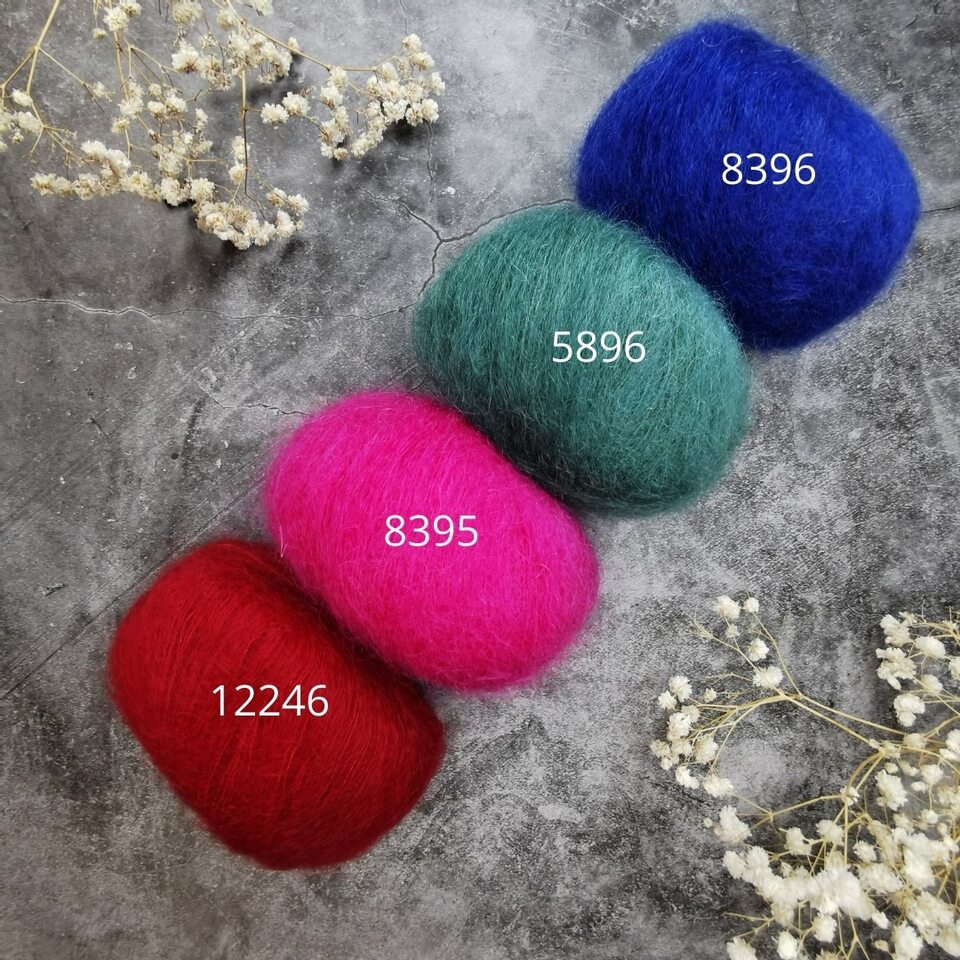 ryo.。oO さま専用●PETAL mohair mix knit Пряжа Lana Gatto Silk Mohair цвет 30145, Серый купить по лучшей