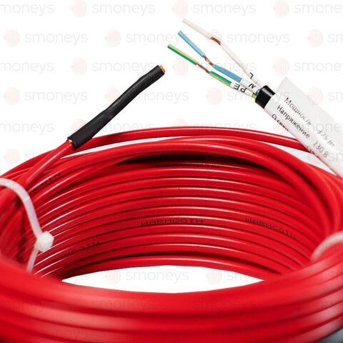 Нагревательный кабель warmcoin, универсальный, 15 цветов, с термостатом, двухжильный