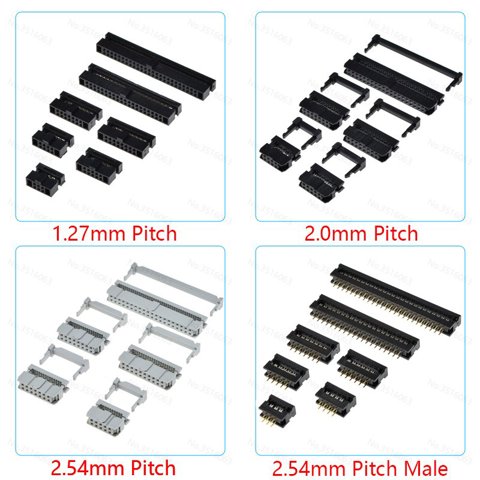 50-Pack 2.54mm 2x8 Pin 16-Pin Straight Box Header – IDC Male Socket Connectors