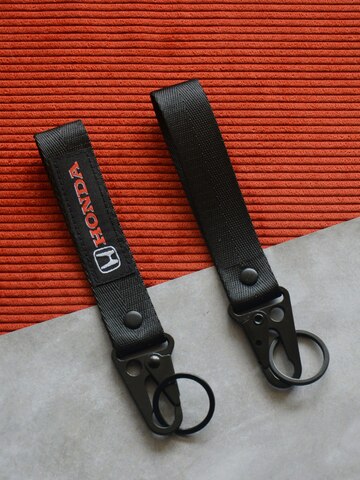 Брелок тканевый для автомобильных ключей с логотипом Honda черный, 16х2,5 см