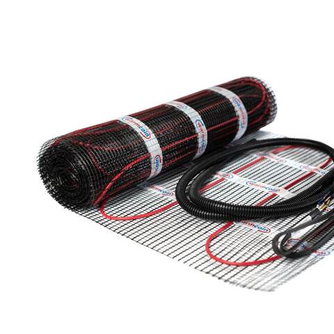 Нагревательный мат электрический тонкий Warmcoin BLACK 150Вт/м.кв., тёплый пол 0.5-15 кв.м.под плитку, в плиточный клей/стяжку