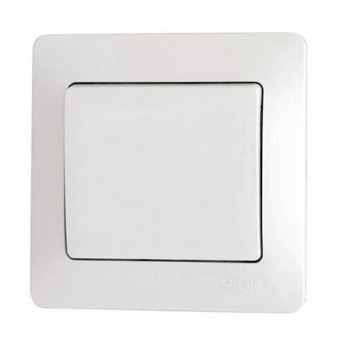 GLOSSA Выключатель одноклавишный в сборе белый 1 (GSL000112)