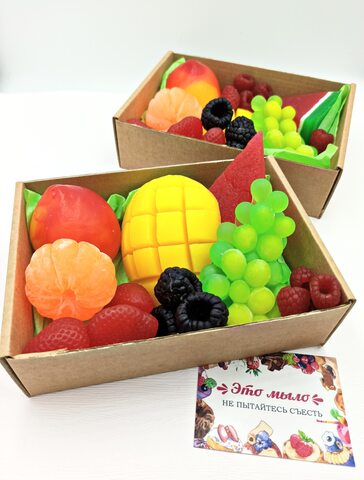 мыло ручной работы/ Фрукты/ подарок на новый год, новогоднее ароматное фруктовое мыло женщин