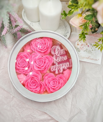 Мыло ручной работы, подарочный набор с пожеланием , подруге, подарок женщине, учителю, доктору, розы из мыла.