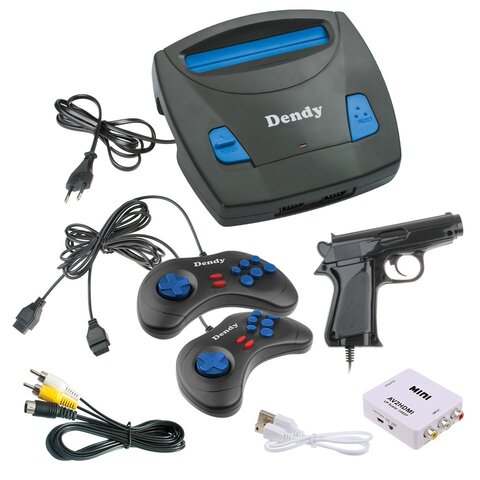 Денди с пистолетом Classic 400 игр, 8 бит, HDMI, ретро приставка Dendy, для детей и взрослых, 2 геймпада