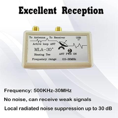 MLA-30+ Plus 0,5-30 МГц Кольцевая Активная Приемная Антенна Контурная Антенна SDR Малошумящая Среднекоротковолновая Радиочастотная Коротковолновая Антенна (BNC)