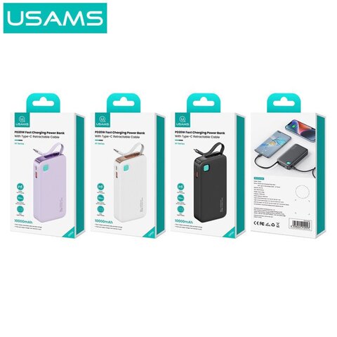 Usams Внешний аккумулятор us-cd244, 10000 мАч, черный