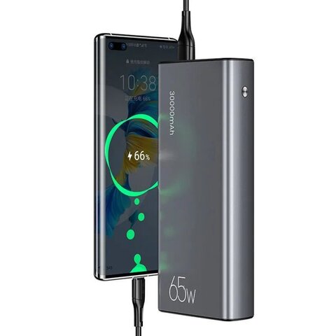 USAMS Внешний аккумулятор US-CD165_USB_USB Type-C, 30000 мАч, серый металлик