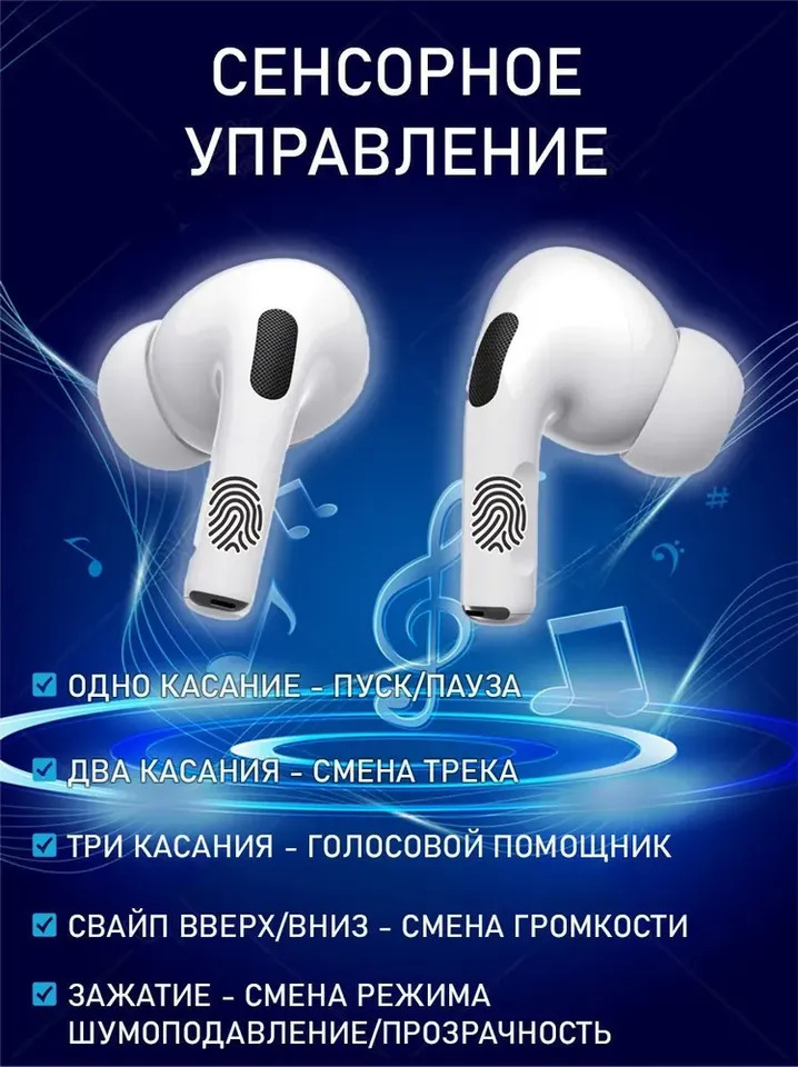 Беспроводные наушники Airpods Pro 2 с Шумоподавлением копия 1в1 из