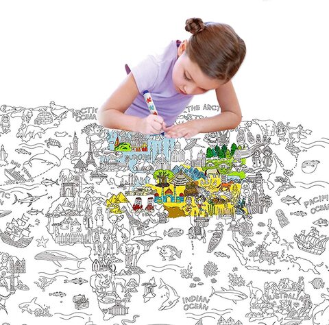 Огромная Раскраска-лист 0,8х1,15м "Наш мир"