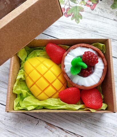 мыло ручной работы " Тайские фрукты" подарок женщине , 1 сентября , учителю, набор в подарок на День Рождения, для душа