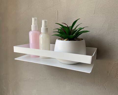 Полка металлическая для ванной комнаты / Полка настенная 25 - 40 см  / Комплект полок BlackSteelOne