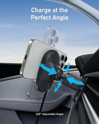 Anker MagSafe Беспроводное Автомобильное Зарядное Устройство MagGo Быстрое 15 Вт 360