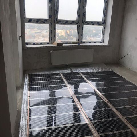 Инфракрасный плёночный теплый комплект для пола ширина 50/80/100 см, под ламинат, с отделкой, Лино, Южная Корея