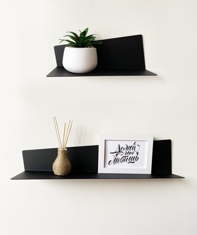 Полка Hi-Tech 30 - 40 см металлическая / Полка настенная прямая