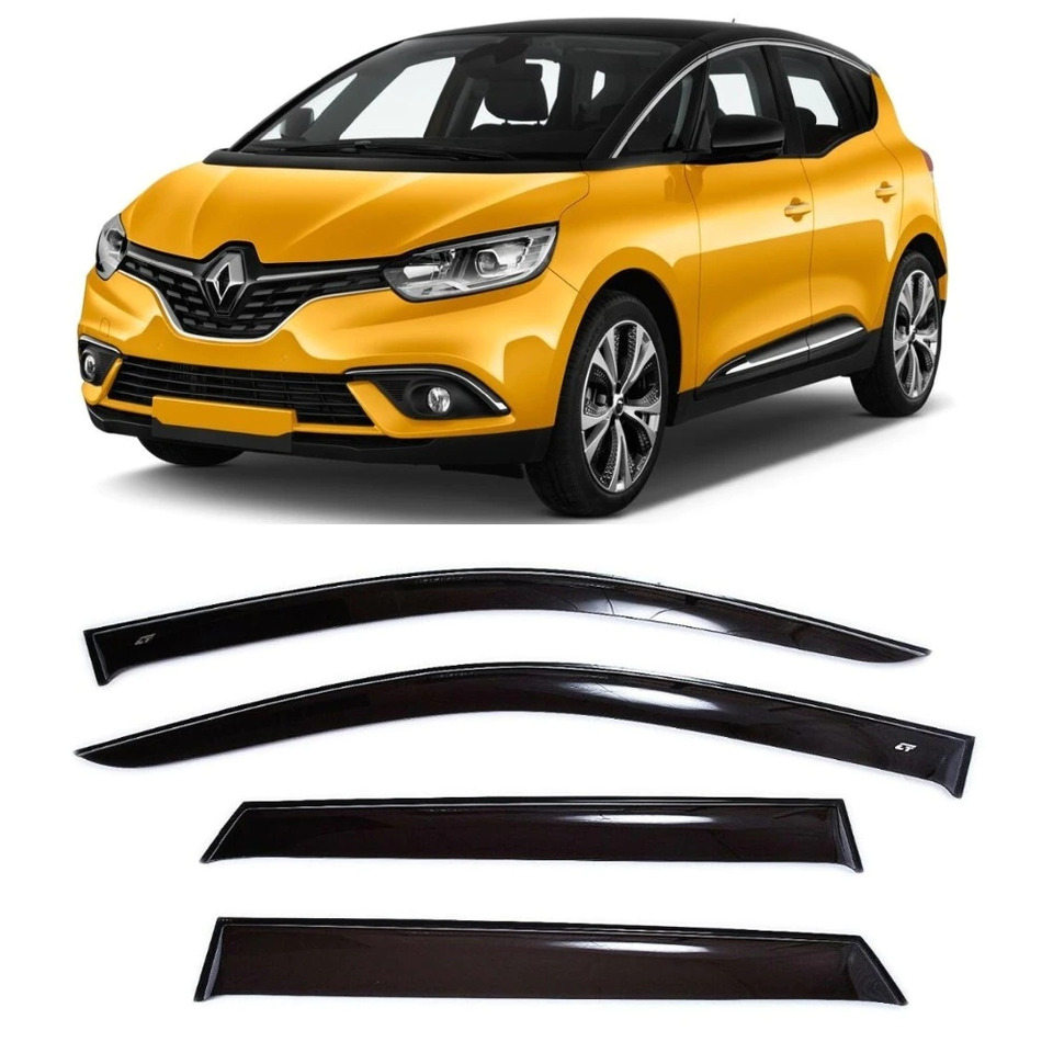 Дефлекторы окон RENAULT SCENIC IV (2016-2023) 5дв., комплект 4шт, ветровики  от дождя и солнца "COBRA TUNING" (R15316) | AliExpress