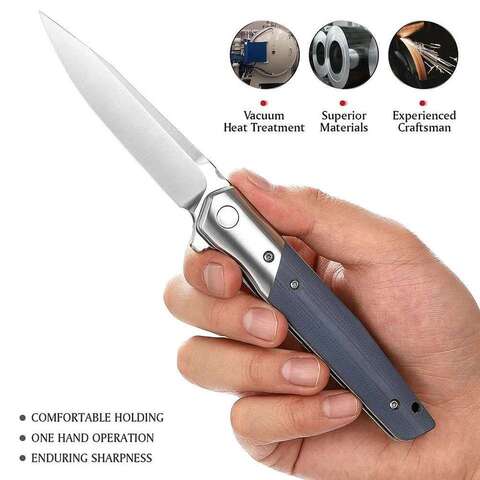 TRIVISA складной карманный EDC нож для мужчины 3,5 "BOHLER K110 Blade & G10 HandleFlipper с клипом на открытом воздухе Кемпинг выживание