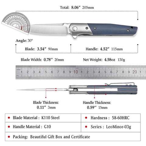 TRIVISA складной карманный EDC нож для мужчины 3,5 "BOHLER K110 Blade & G10 HandleFlipper с клипом на открытом воздухе Кемпинг выживание