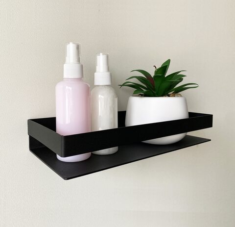 Полка металлическая для ванной комнаты / Полка настенная 25 - 40 см  / Комплект полок BlackSteelOne