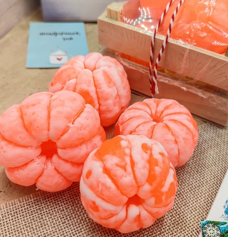 Мандарин ( 5 штук ) мыло ручной работы, подарок на Новый год , 2025 год, символ года, подарки друзьям