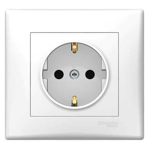 Розетка GLOSSA с заземлением перламутр в сборе