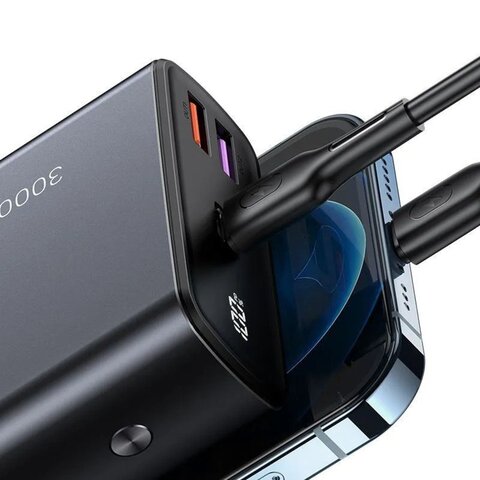 USAMS Внешний аккумулятор US-CD165_USB_USB Type-C, 30000 мАч, серый металлик