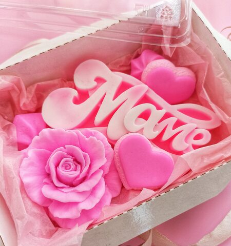 мыло ручной работы / мыло роза подарок маме набор на День Матери, подарок в коробке цветы розы мыло любимой маме