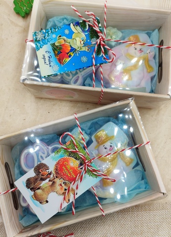 подарок на новый год , набор " Тепла и уюта , Снеговик " мыло ручной работы, символ года, подарок женщине на новый год