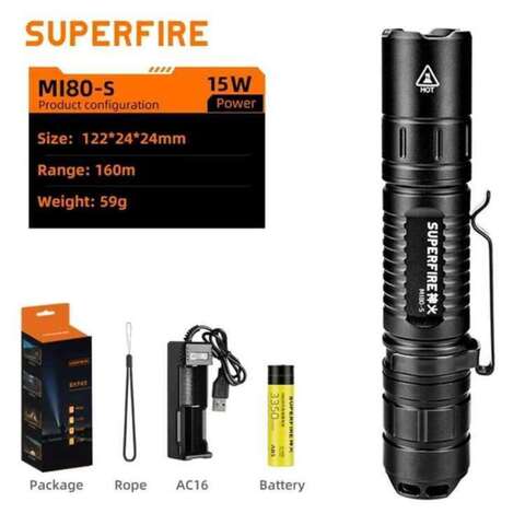 SUPERFIRE MI80 Тактический фонарь