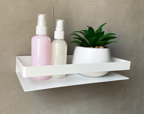 Полка металлическая для ванной комнаты / Полка настенная 25 - 40 см  / Комплект полок BlackSteelOne