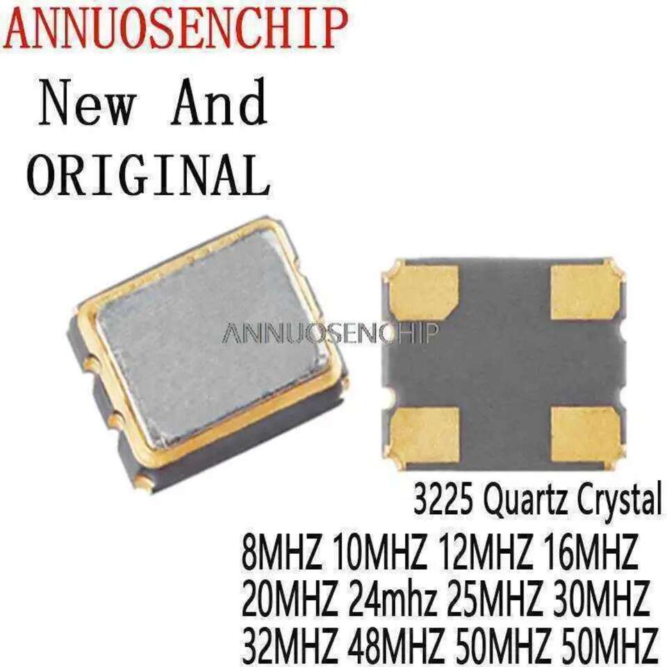 10шт Кварцевые ячейки 3.2*3,5MM 4p 3225 8MHZ 10MHZ 12MHZ 16MHZ 20MHZ 24MHZ 25MHZ 26MHZ 32MHZ 48MHZ 50MHZ